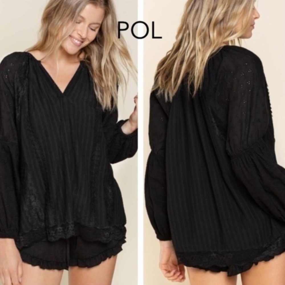 POL Cotton Lace Eyelet Blouse Size Small BRAND NEW - Picture 3 of 12